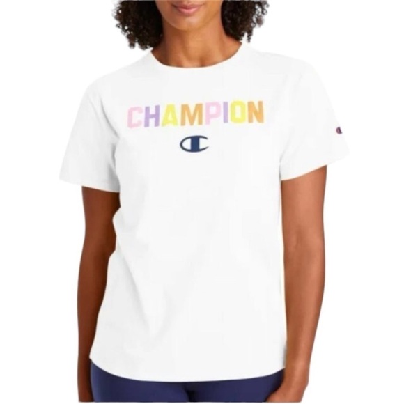 Champion Colorful Logo Athletic T-Shirt Size Medium. - Picture 1 of 6